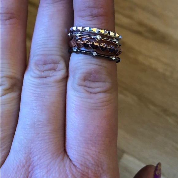 Stella and Dot Katelyn Mixed Band Rings - Picture 3 of 3